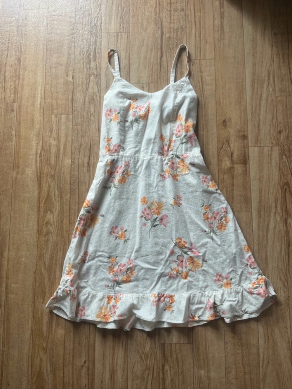 Old Navy Cream Sundress with Pink & Orange Floral Print
